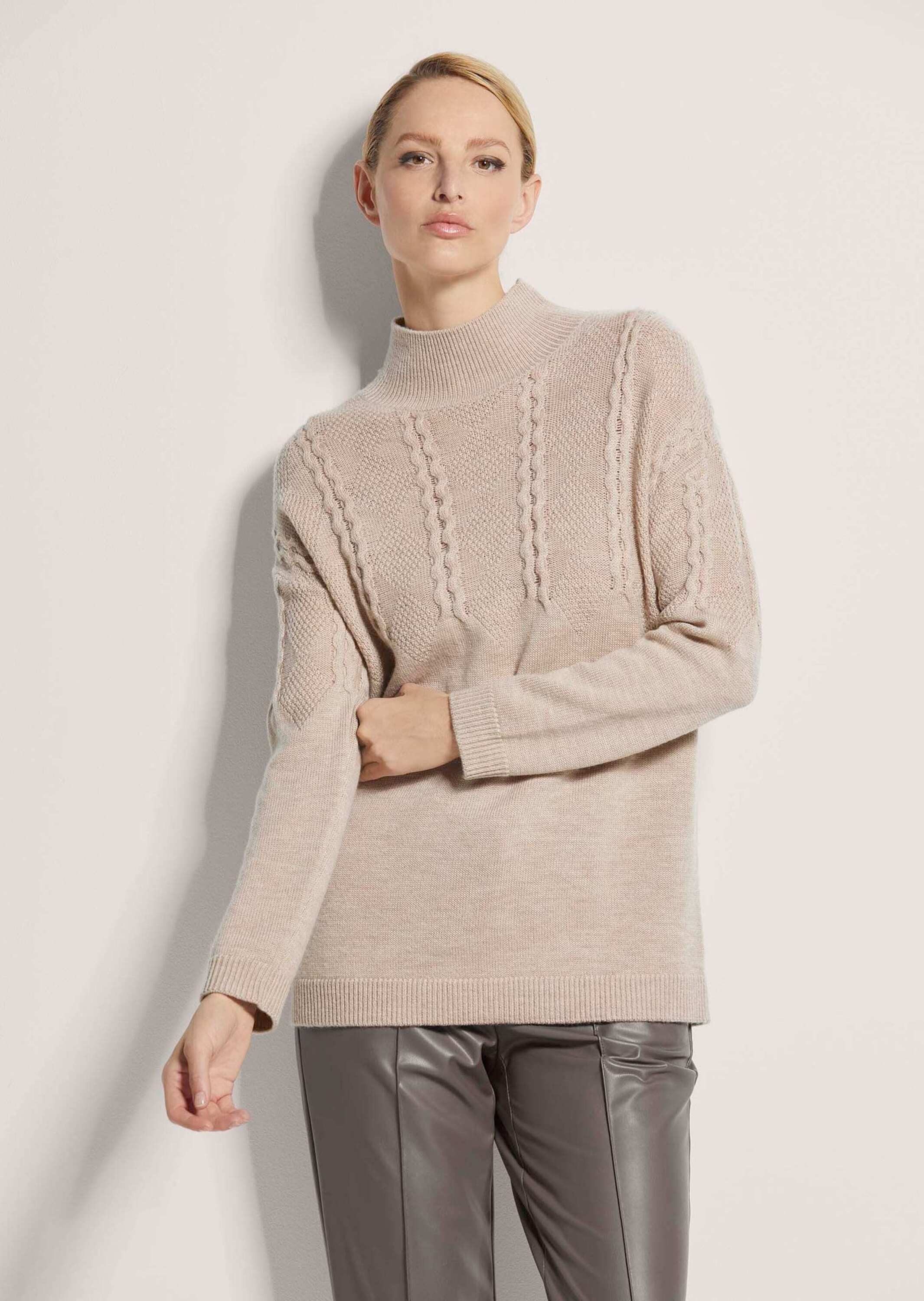 MADELEINE Strickpullover Stehkragen-Pullover aus Schurwolle