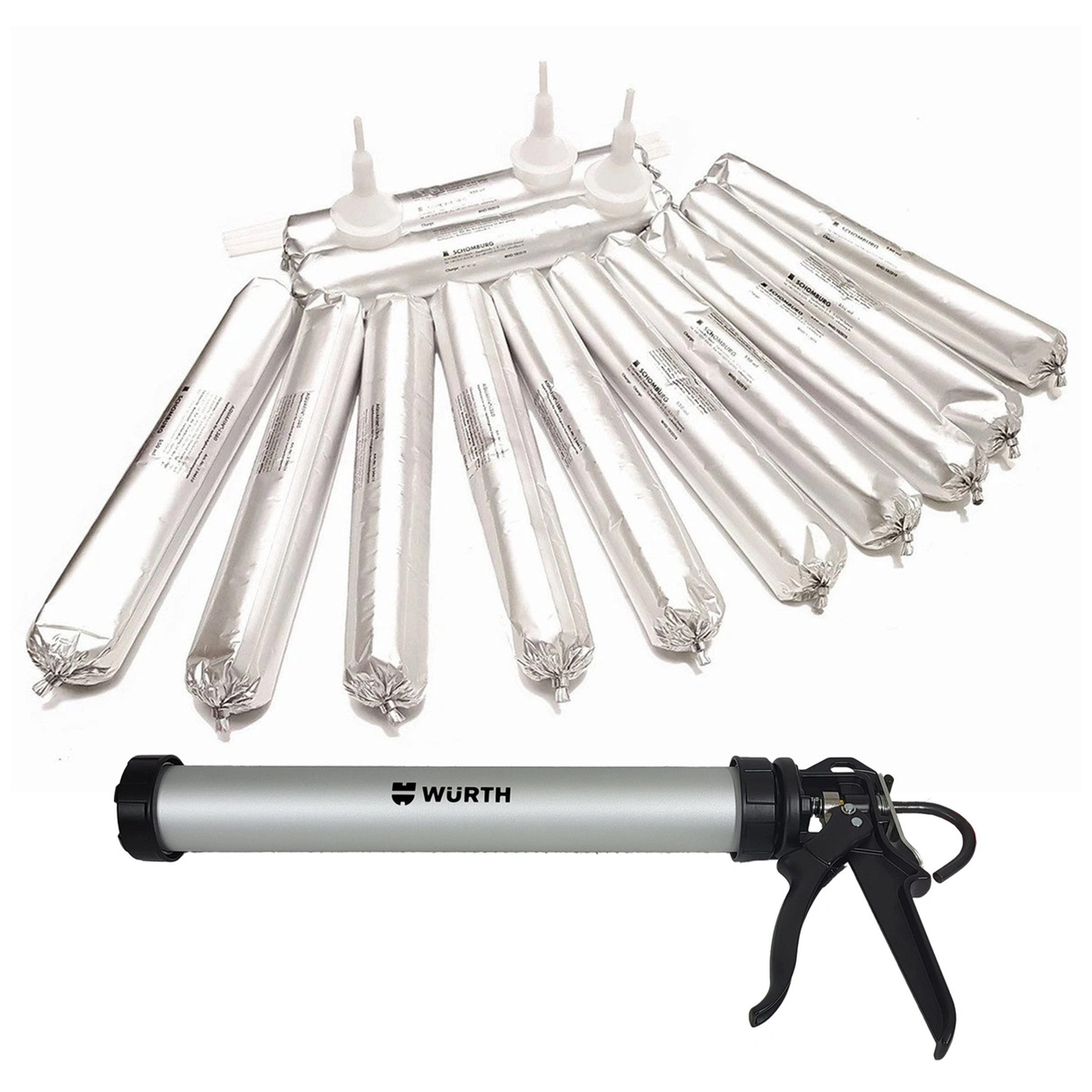 Schomburg Isoliergrundierung SCHOMBURG AQUAFIN-i380 Set 12x 550ml Injektionscreme + Pistole, 12-tlg.