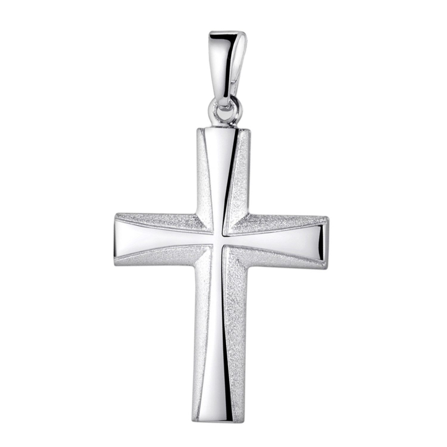 Kettenanhänger Kreuz Silber satiniert KA-22-Silber