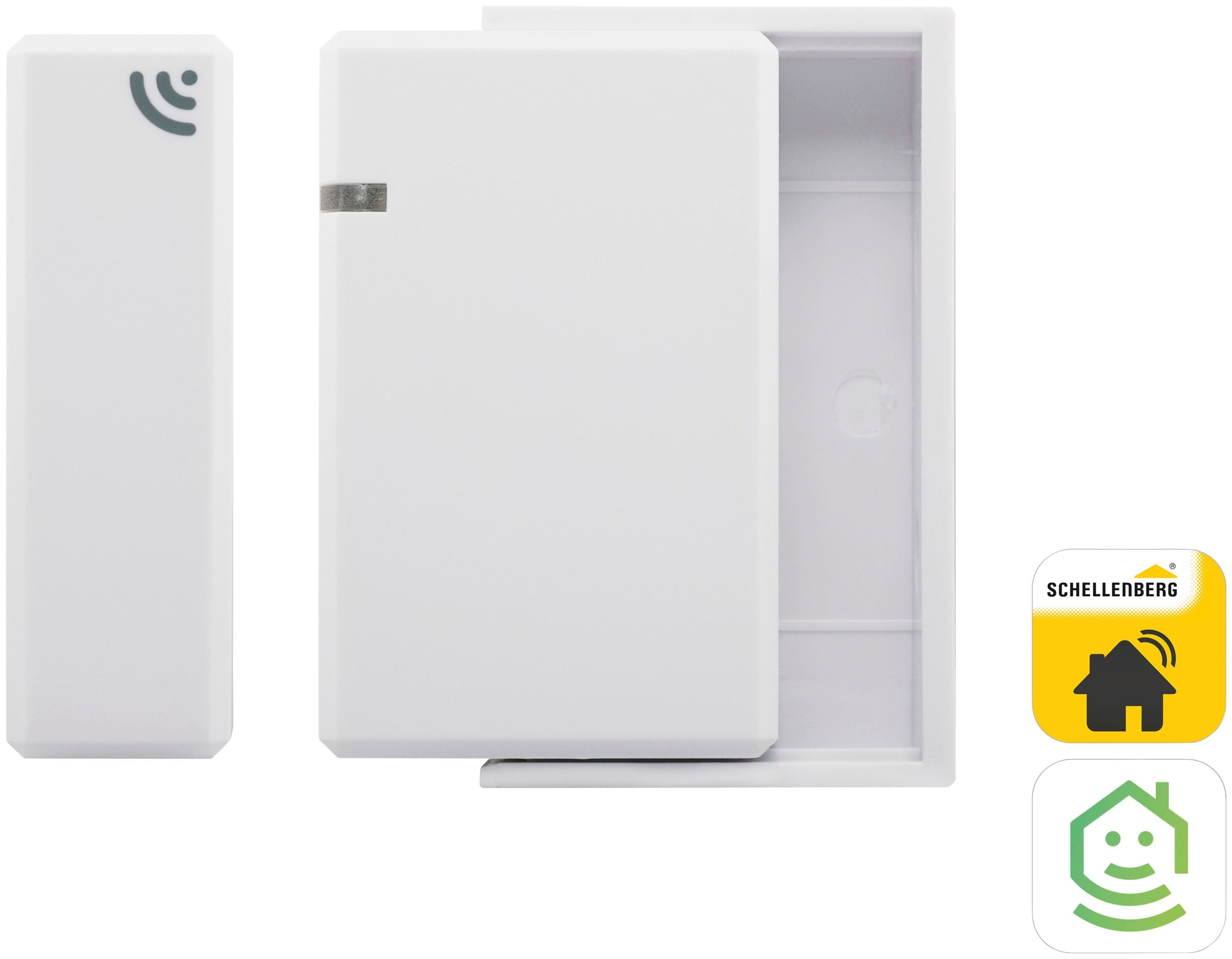 SCHELLENBERG Funk-Empfangsmodul Smart Home Fenster- und Türkontakt, für Alarmanlage, Fensterantrieb, smarte Positionsüberwachung für Fenster, Tür, Garagentor