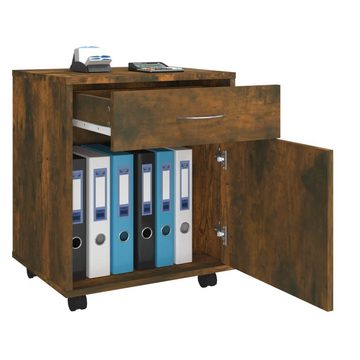 vidaXL Fächerschrank Rollschrank Räuchereiche 45x38x54 cm Holzwerkstoff (1-St)