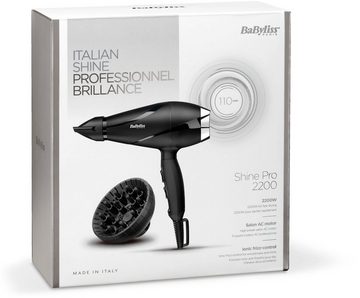 BaByliss Ionic-Haartrockner 6713DE Pro Shine, 2200 W, AC Haartrockner mit Diffusor