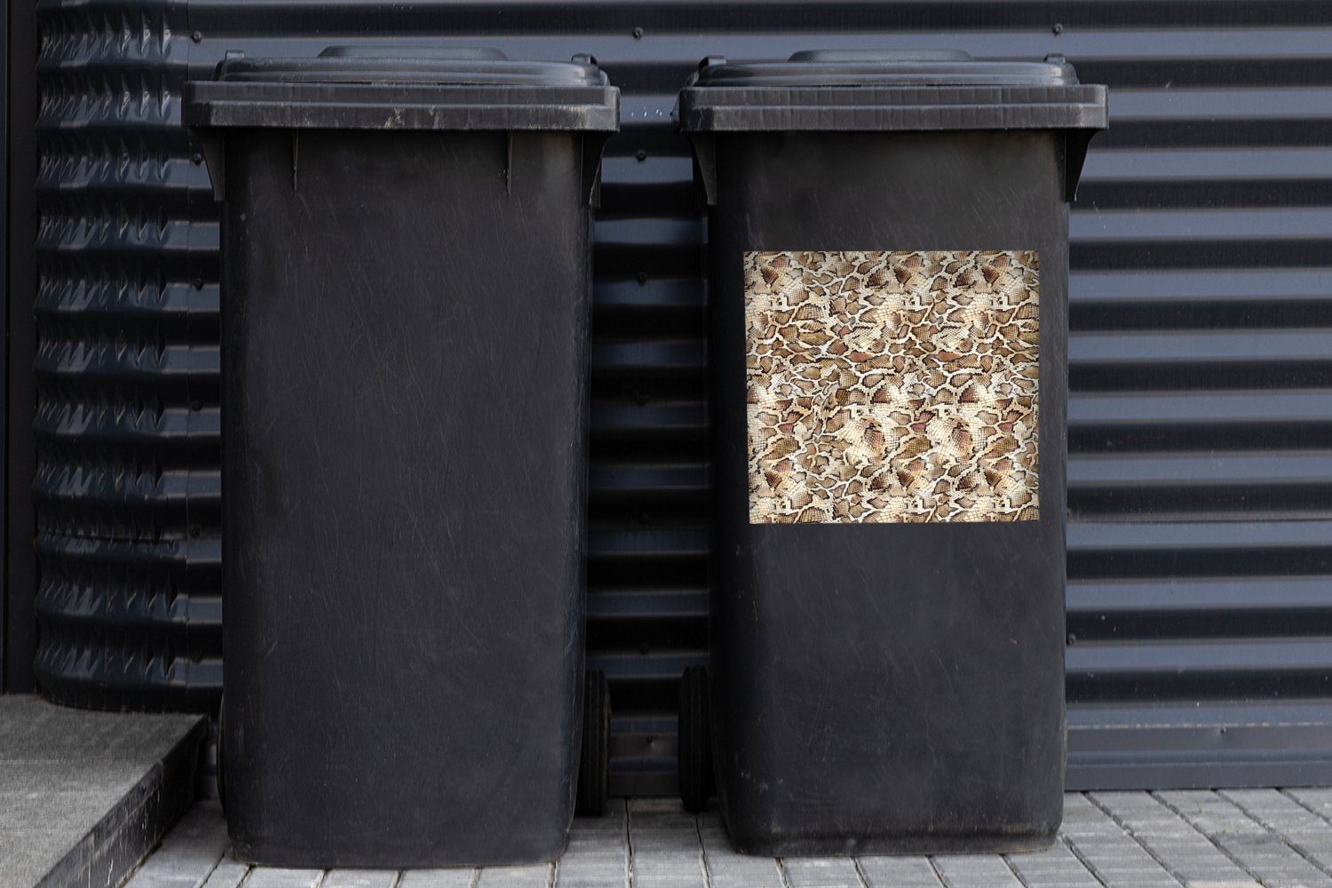 MuchoWow Wandsticker - Mülltonne, Container, (1 Mülleimer-aufkleber, Tiere St), Abfalbehälter Sticker, Schlange - Design