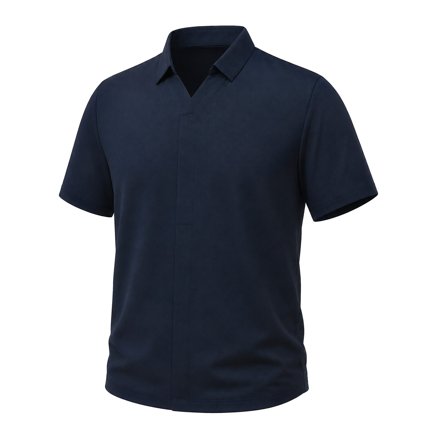 Allthemen Poloshirt Herren Waffelstruktur Poloshirt mit V-Ausschnitt Reverskragen Kurzarm
