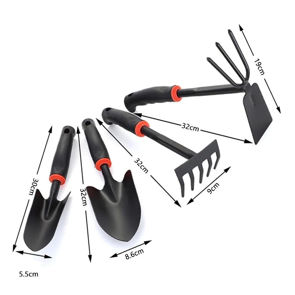 TUWENA Gartenpflege-Set Gartenwerkzeug Set 4-Teiliges, Kleingeräte-Set, Gartenset,Gartenpflege, Blumenkelle, Kleinrechen, Kombihacke,Handwerkzeuge für Garten &  – Bild 2 von 5
