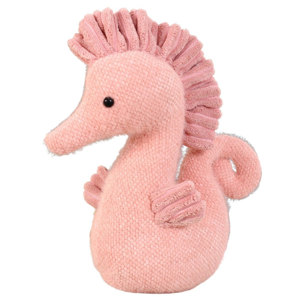 LEAN TOYS Kuscheltier Seepferdchen Plüschtier Schmusefreund (Spar-Set, 1-St., 22 x 25 x 8 cm weich), Sicherheitsaugen, weicher Plüsch, Rückenkamm, 25 cm