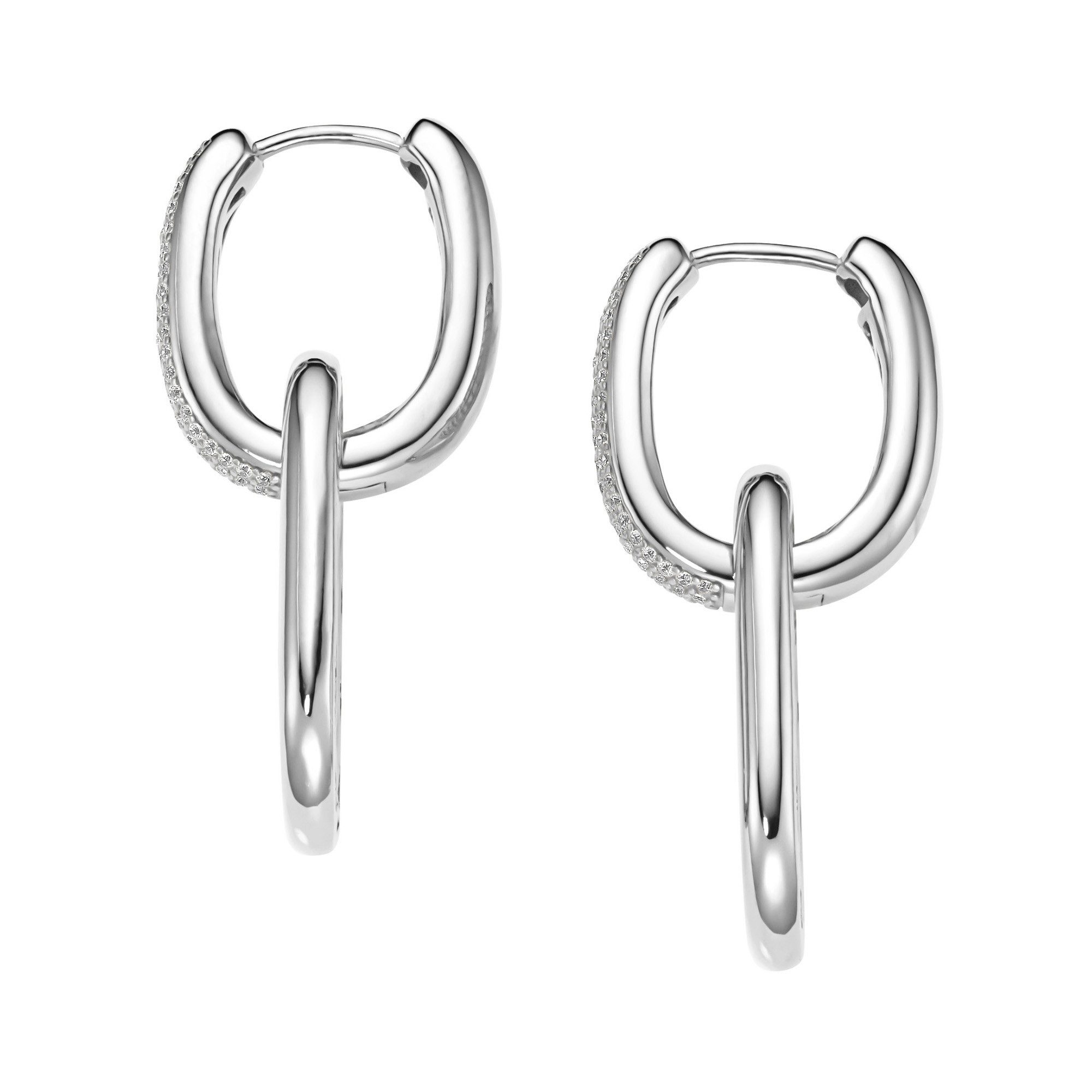 GIORGIO MARTELLO MILANO Paar Creolen mit weißen Zirkonia, Silber 925 günstig online kaufen