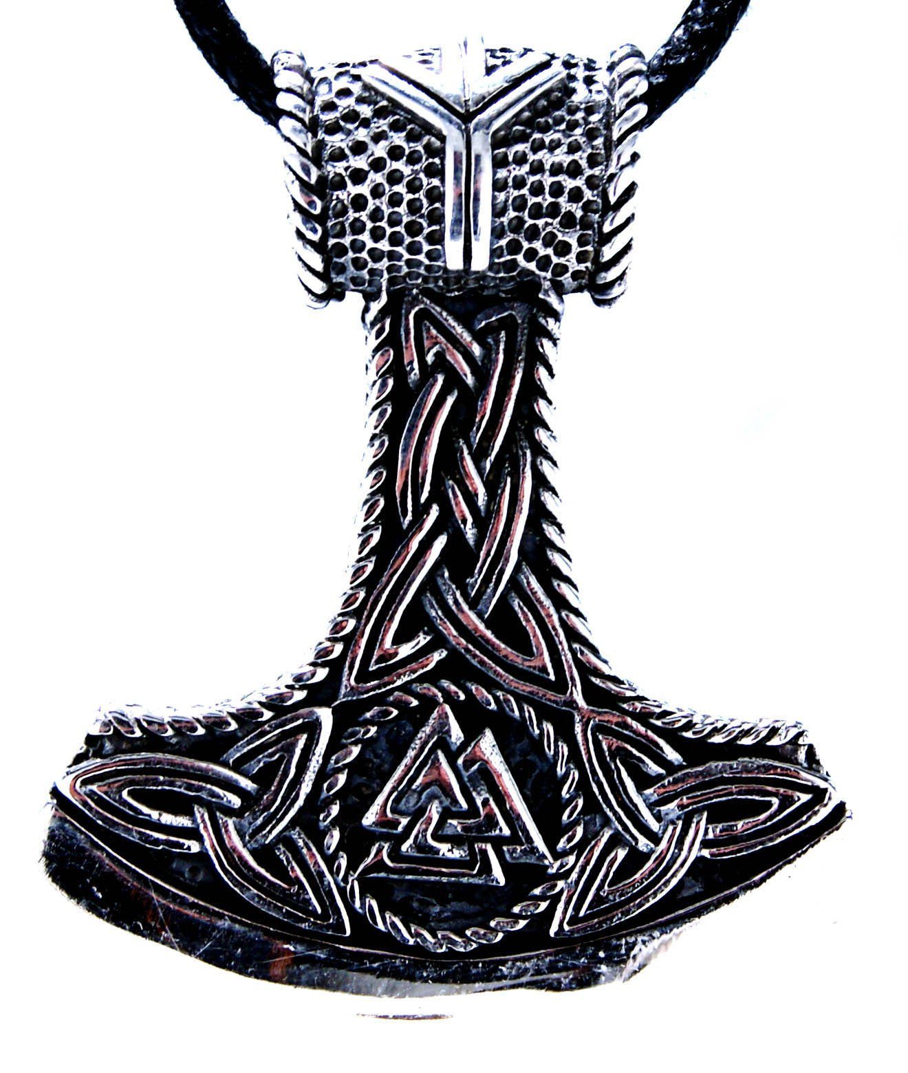 Kiss of Leather Kettenanhänger Thorshammer Thorhammer Rune Silber 925 Ketten Anhänger Nr. 382