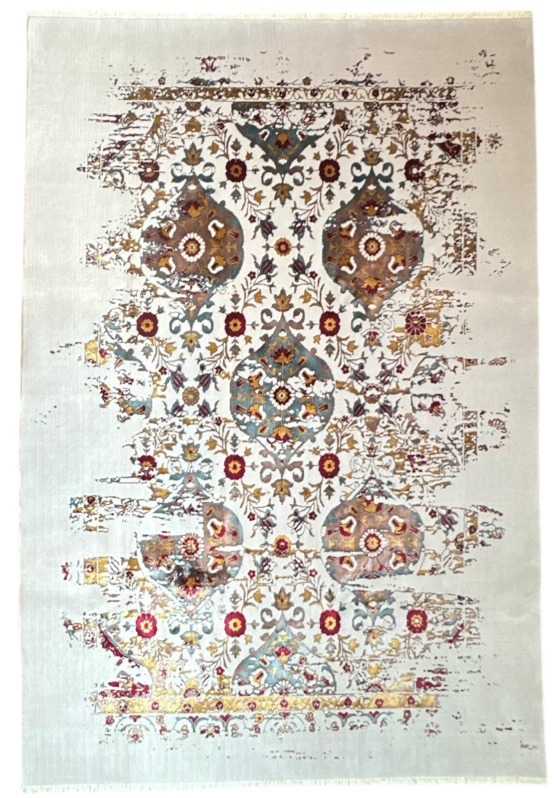 Rug Studios Teppich Teppich DESIGNER TEPPICH;, Größe: 200x300 cm, maschinell gewebt, Rechteckig, Höhe: 17 mm, modern, 200 x 300 cm, Rot-Beige