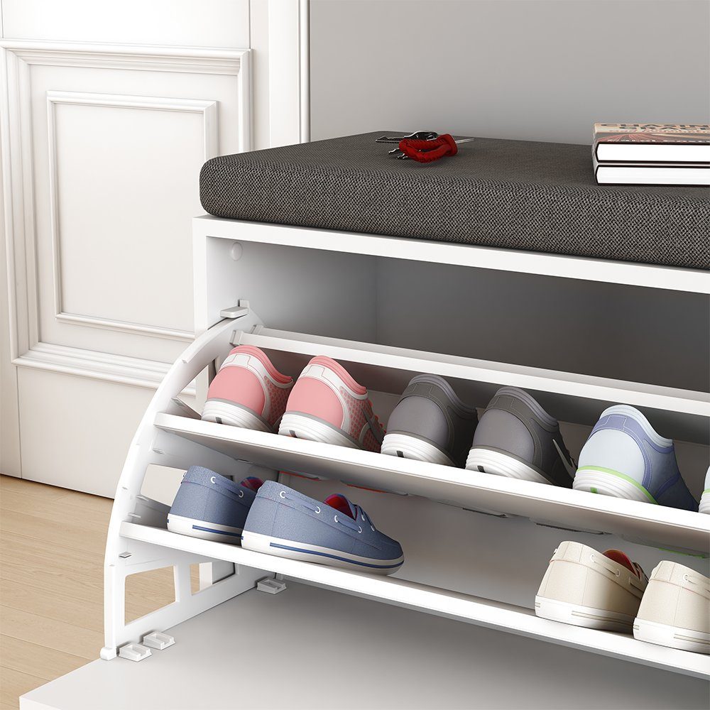 Vicco Schuhbank Georg, Weiß, 60 x 49.5 cm mit Auflage (1-St)