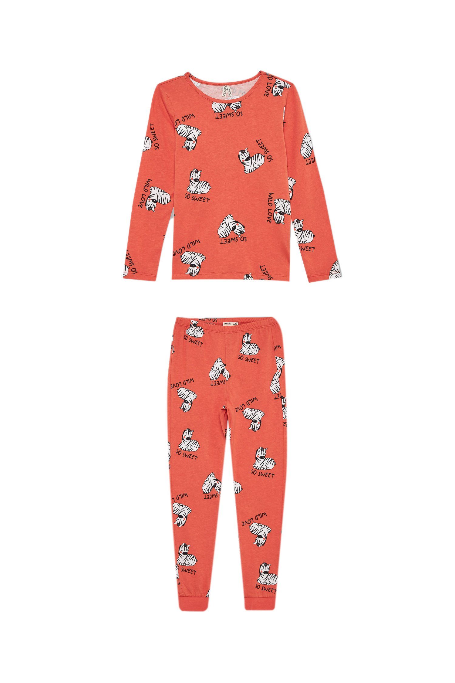 DeFacto Pyjama Mädchen Pyjama REGULAR FIT (2-tlg) (Packung, 2 tlg)