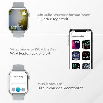 NV Nuvance Smartwatch (1,83 Zoll, Android, iOS), mit Präzise Gesundheitsüberwachung, dynamisches Multi-Sport-Tracking