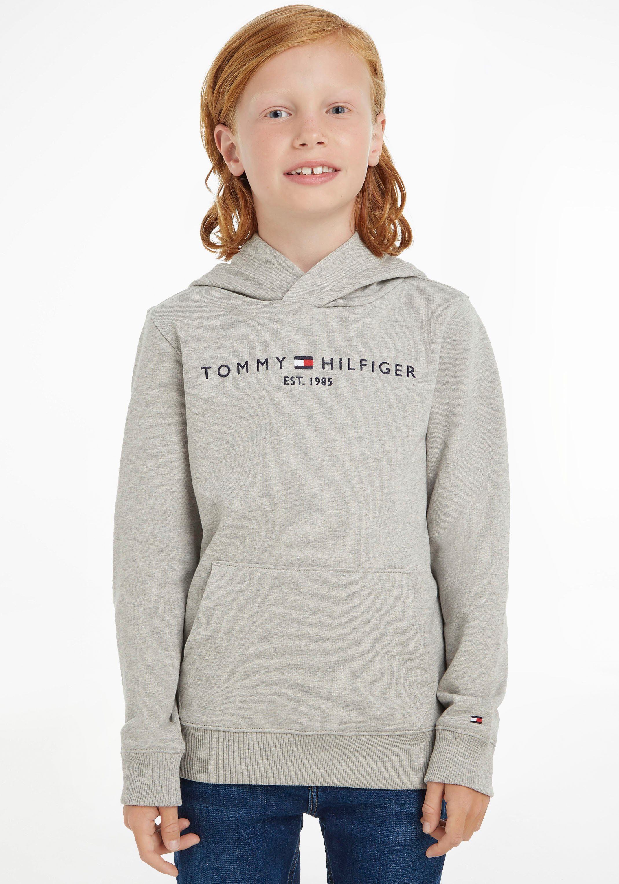 HOODIE für Tommy Kapuzensweatshirt ESSENTIAL Hilfiger Jungen und Mädchen