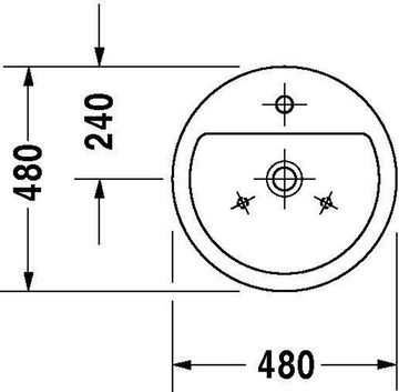 Duravit Einbauwaschbecken Duravit Aufsatzbecken STARCK 1 m ÜL HLB