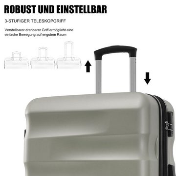 Flieks Hartschalen-Trolley, 4 Rollen, Hartschalenkoffer Handgepäck-Trolley Reisekoffer, mit Erweiterung