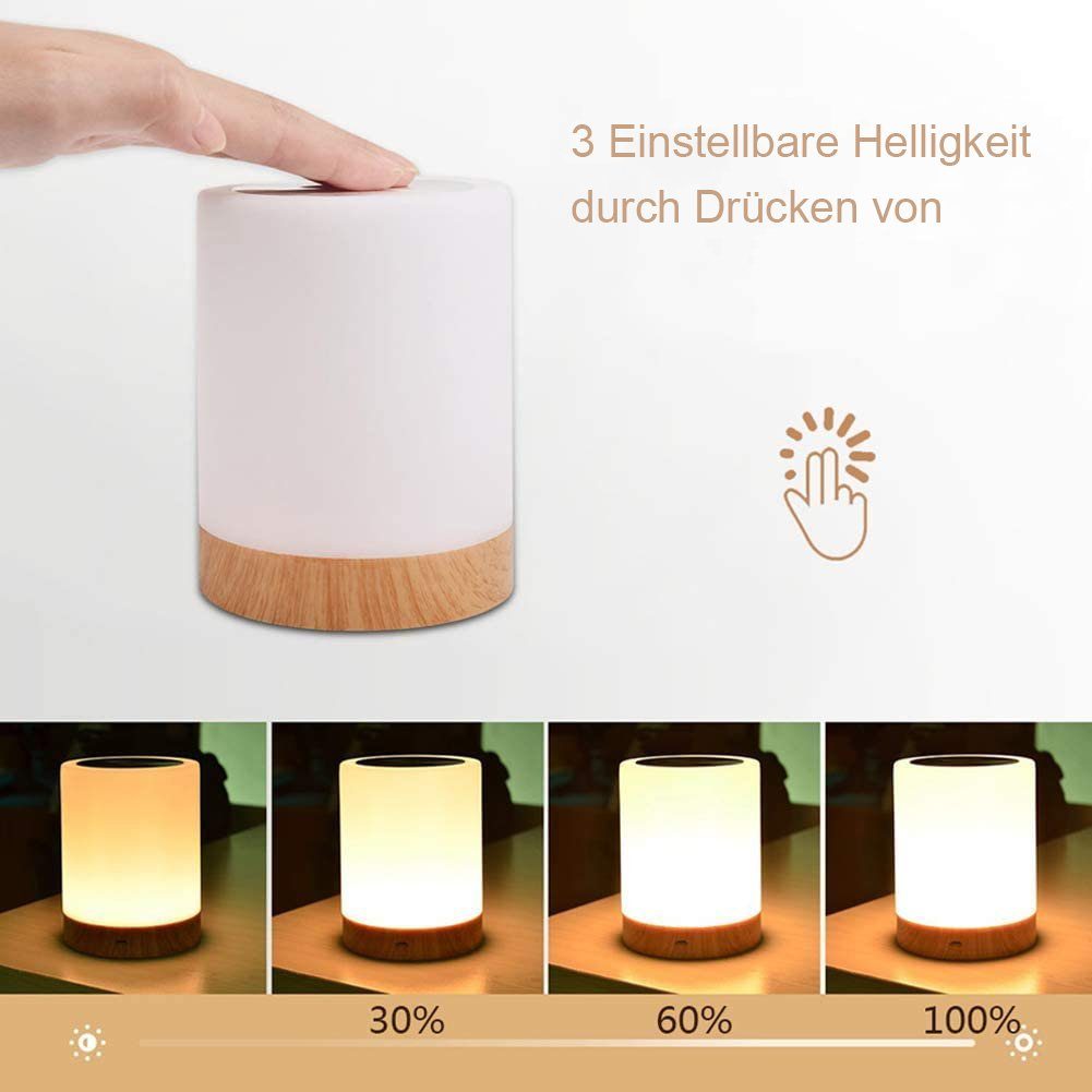 Welikera Nachttischlampe LED Nachttischlampe,Touch Dimmbar Tischlampe mit 1 günstig online kaufen