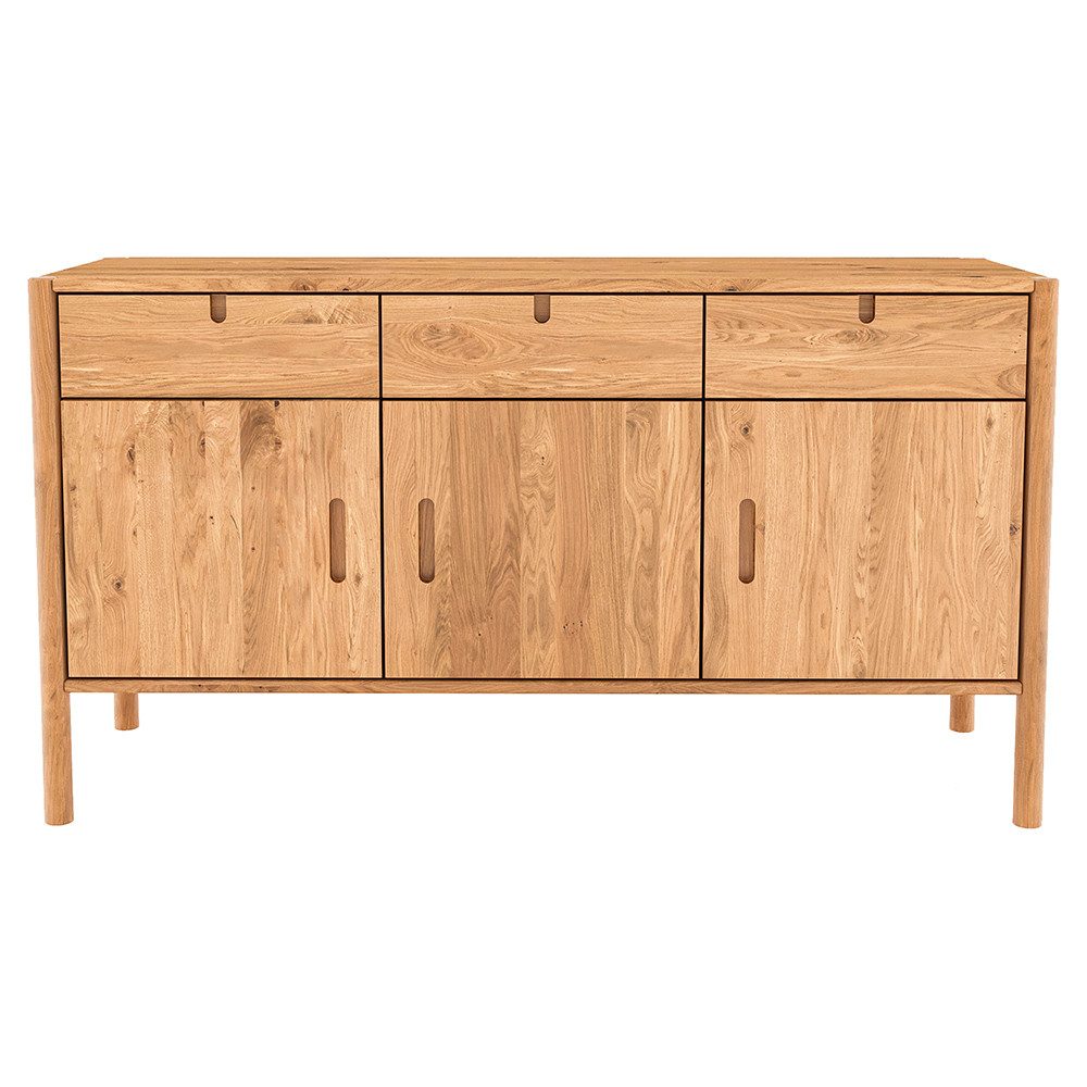 Lomadox Sideboard PORI-165, Eiche massiv geölt, 142 cm breit, montierte Lieferung