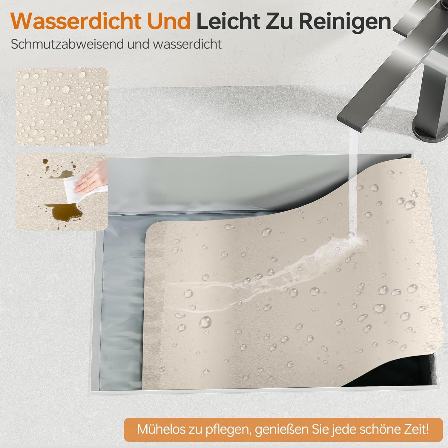 BlingBin Platzset 12er Set Tischsets & Untersetzer-Abwaschbar aus Kunstleder,Tischmatte, (12er Set, 12-St., Maße: Tischset 43 × 30 cm; Untersetzer 10 × 10 cm), Wasserdicht Platzdeckchen für Küche, Esszimmer Partytisch Dekoration