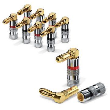 conecto conecto Bananenstecker 8er-Set, 90° gewinkelter Stecker, für alle Audio-Kabel