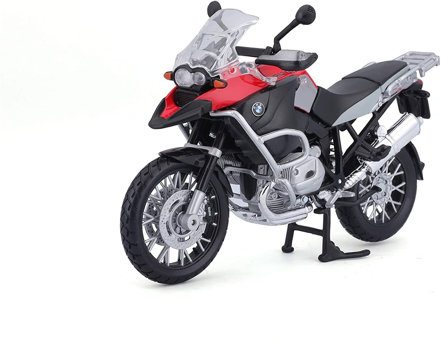 Modellmotorrad BMW R1200GS (schwarz-rot, Maßstab 1:12)