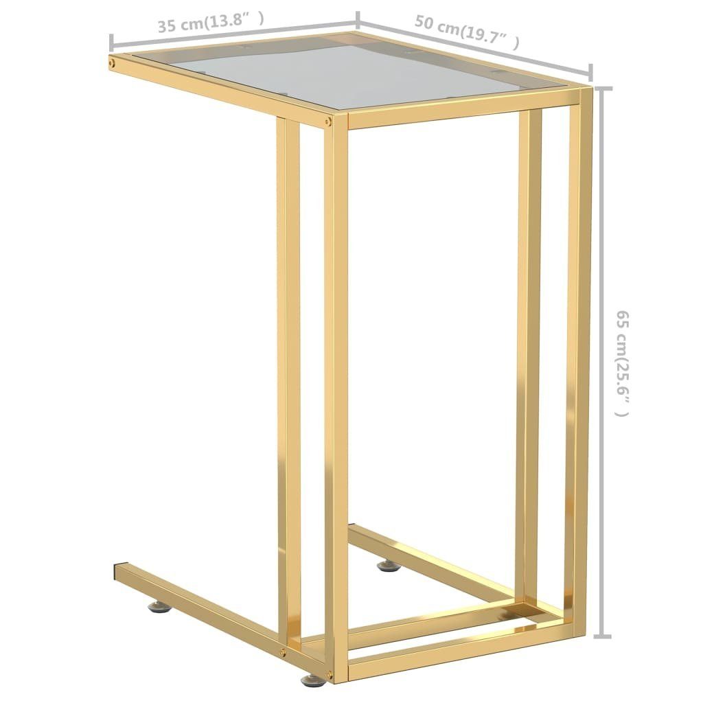 (1-St) Computer-Schwarz Hartglas furnicato Beistelltisch 50x35x65 cm