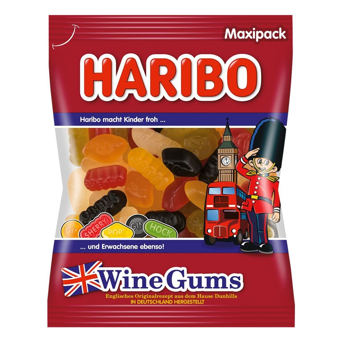 HARIBO Süßigkeit Wine Gums, englische Fruchtgummi-Spezialität, 500 g