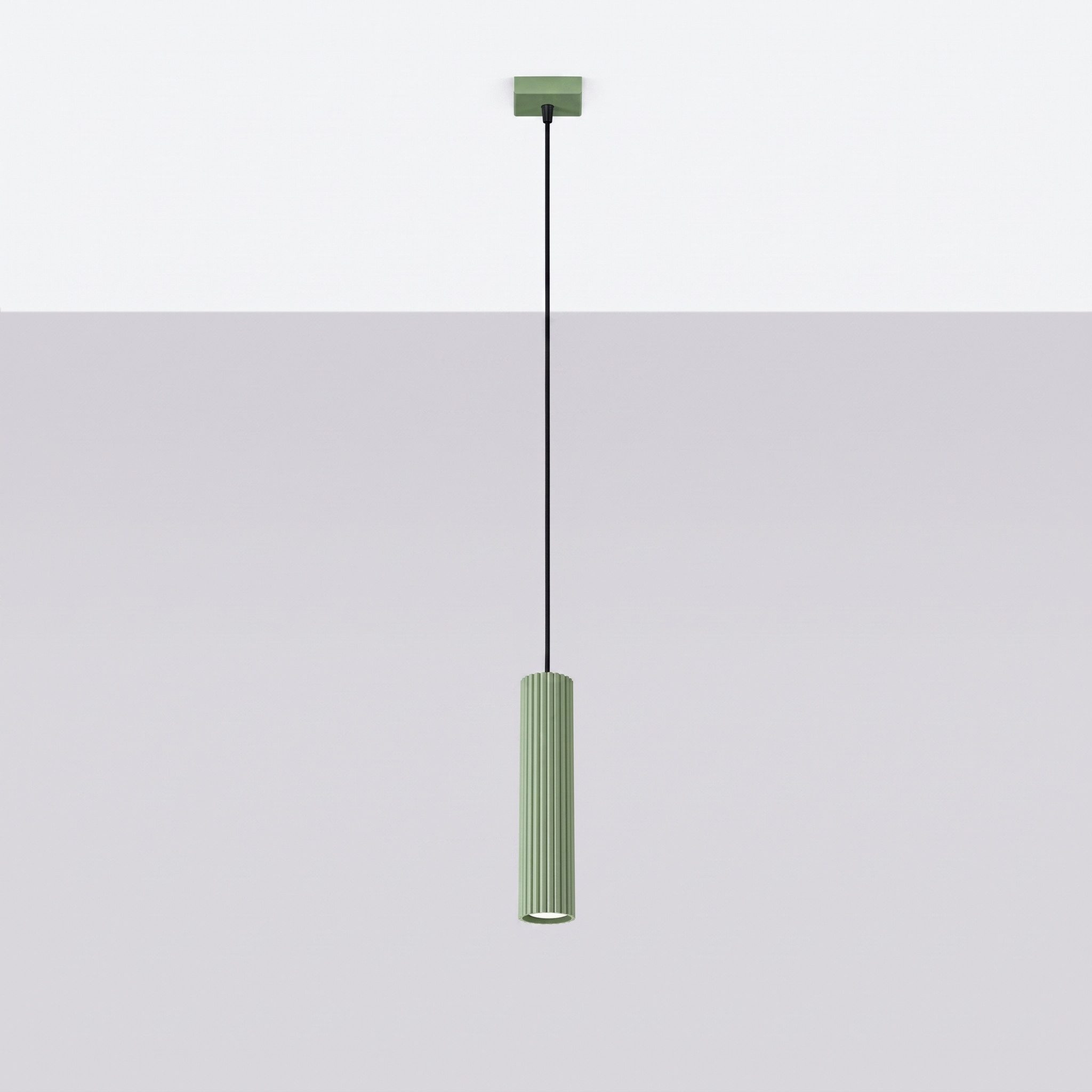 SOLLUX lighting Hängeleuchte Pendelleuchte KARBON 1 salbei, Nicht enthalten