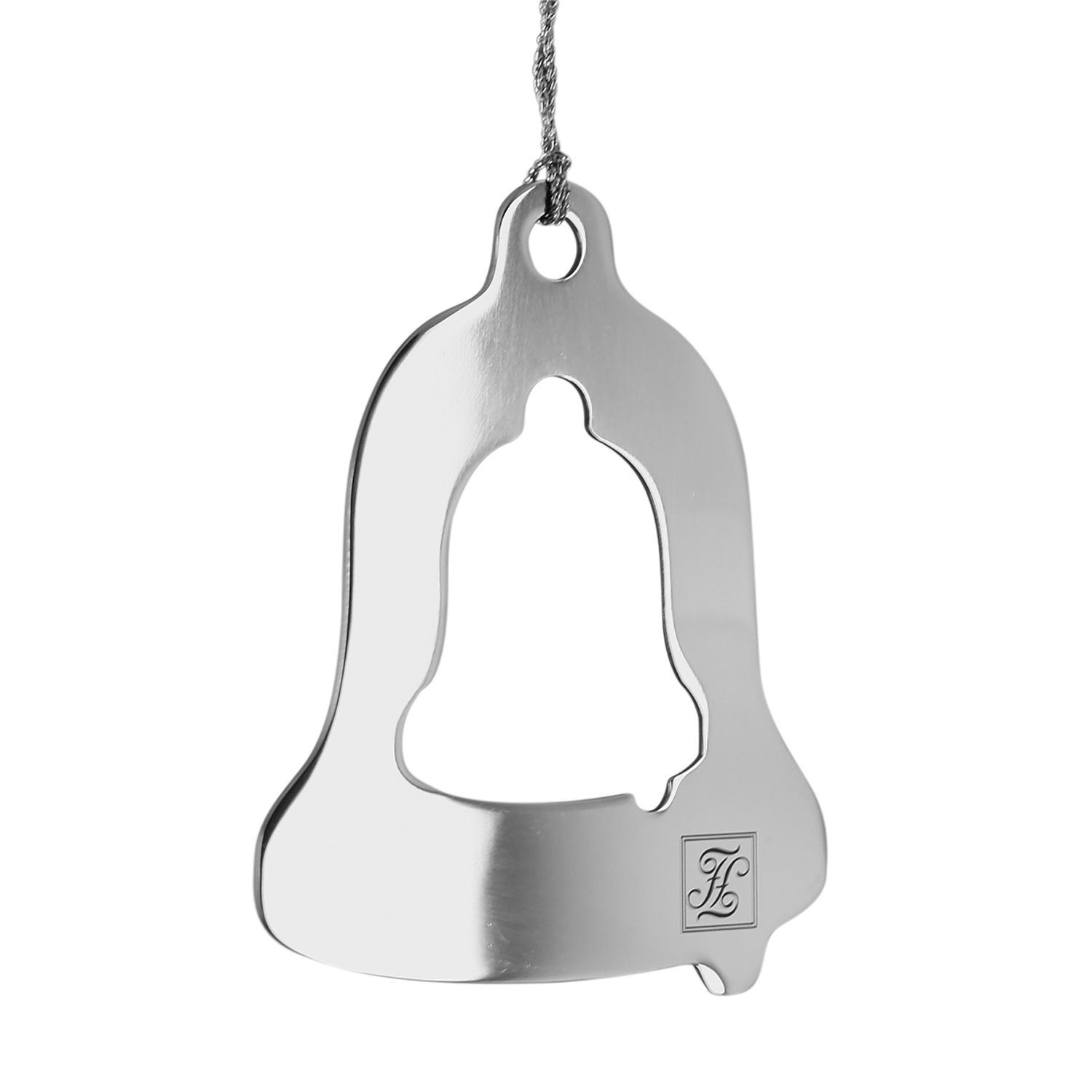 Fink Dekohänger Anhänger Bell - silberfarben - Edelstahl - H.15cm - outdoorgeeignet, Weihnachtsdeko