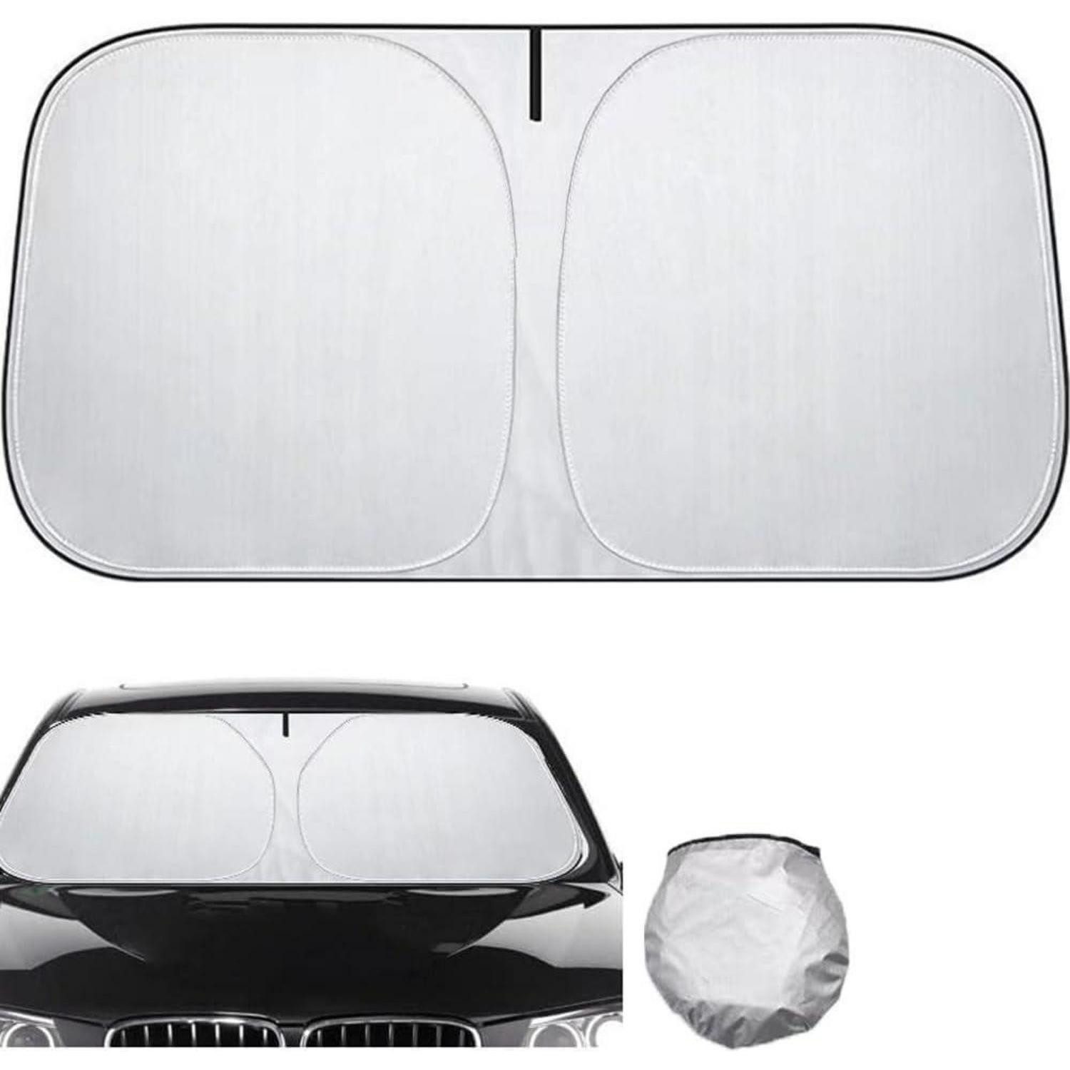 LuxusKollektion Frontscheibenabdeckung Sonnenschutz Auto Frontscheibe 140x70 cm Silber UV-Blocker