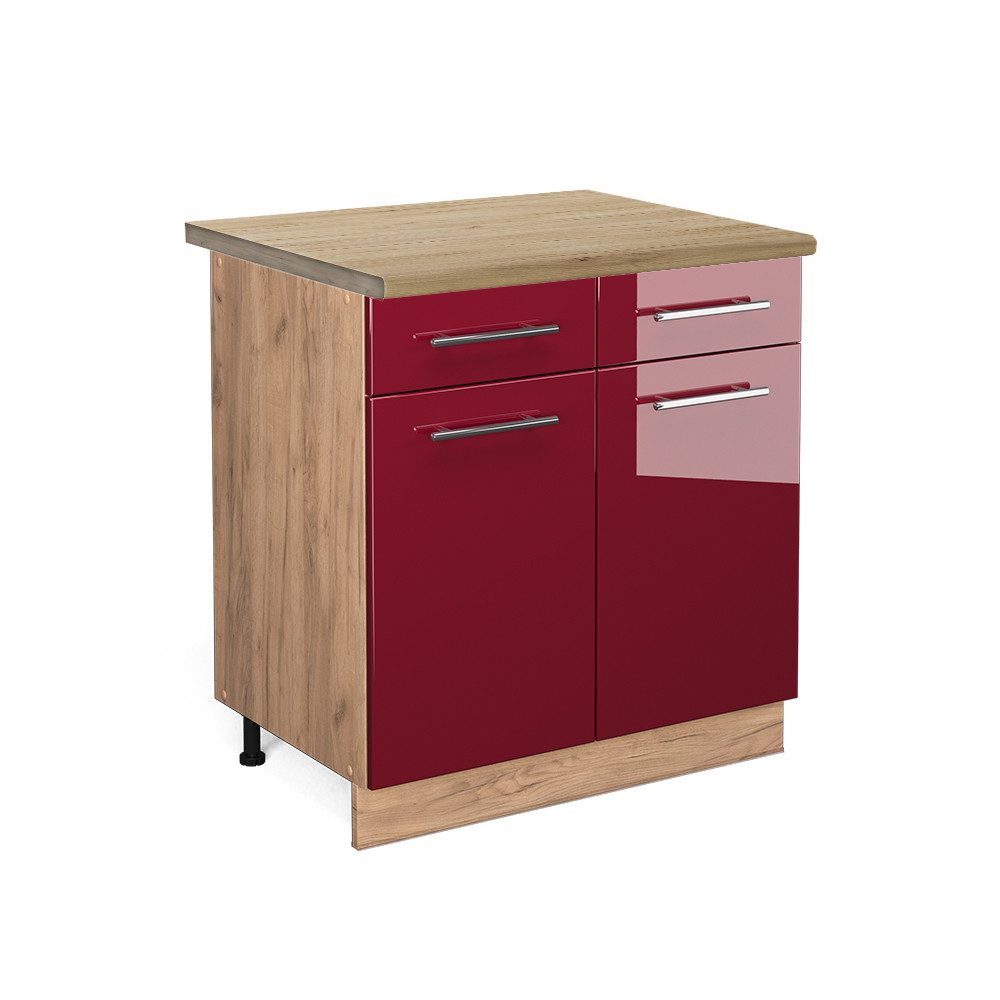 Vicco Unterschrank Fame-Line, Bordeaux Hochglanz/Goldkraft Eiche, günstig online kaufen