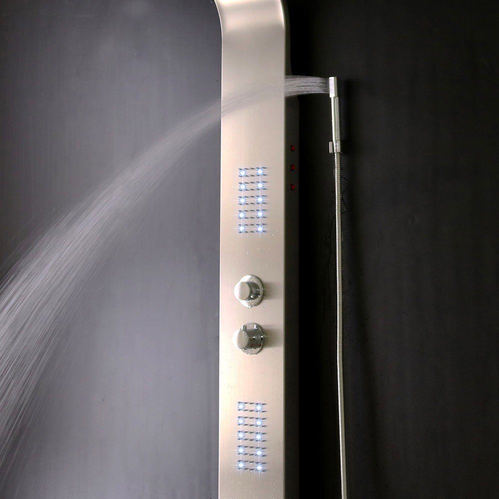 HOME DELUXE Duschsystem Duschpaneel ORINOCO, Höhe 156 cm, mit LED Beleuchtung I Edelstahl Duschsäule, Duscharmatur