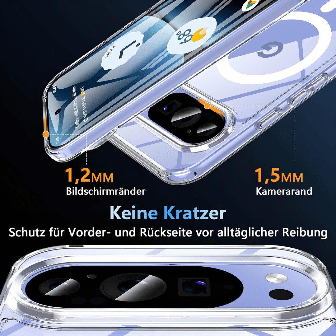 SmartUP Smartphone-Hülle + 2X Schutzglas für Google Pixel 10 MagSafe Panzerfolie Case Full 9H 6,3, MagSafe-Technologie, präzise Aussparungen – Bild 5 von 5