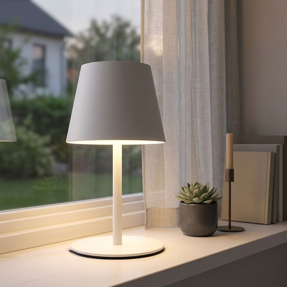 GLOBO LIGHTING LED Außen-Tischleuchte, LED-Leuchtmittel fest verbaut, Farbwechsel, Neutralweiß, Kaltweiß, Warmweiß, Tageslichtweiß, 2x Tischleuchte Flaschenaufsatz Außenlampe LED Akku CCT Touchdimmer
