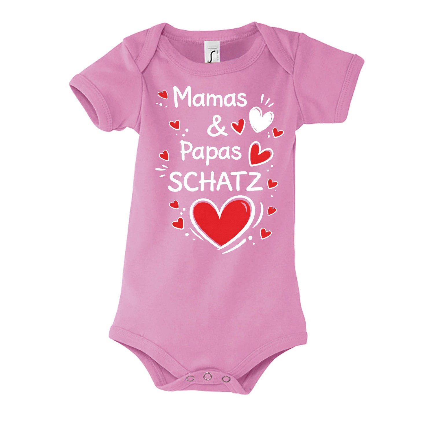 Blondie & Brownie Strampler Babybody Mamas & Papas Schatz Herz Print Baumwolle Weich (Einzelartikel, Einzelartikel) Mamas & Papas Schatz Print Body