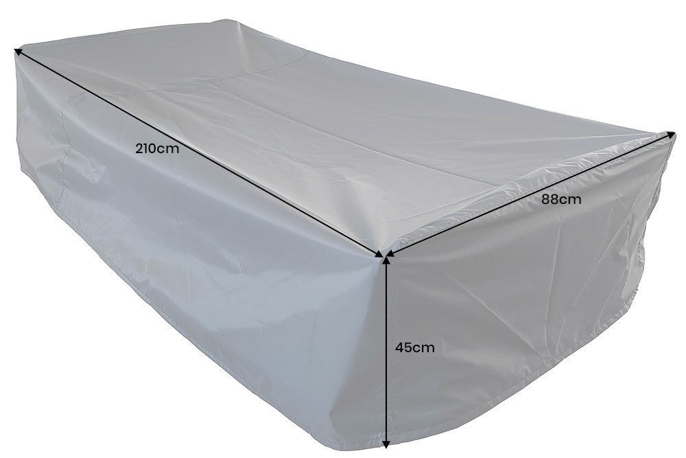 riess-ambiente Gartenmöbel-Schutzhülle PRESTIGE PROTECT 210cm anthrazit · rechteckige Schutzhaube für Möbel (Einzelartikel, 1-St), Abdeckung aus witterungsbeständigem Gewebe · für Outdoor-Sonnenliegen
