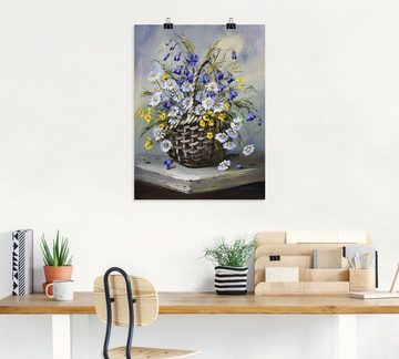 Artland Wandbild Bunter Korb, Blumen (1 St), als Leinwandbild, Poster in verschied. Größen
