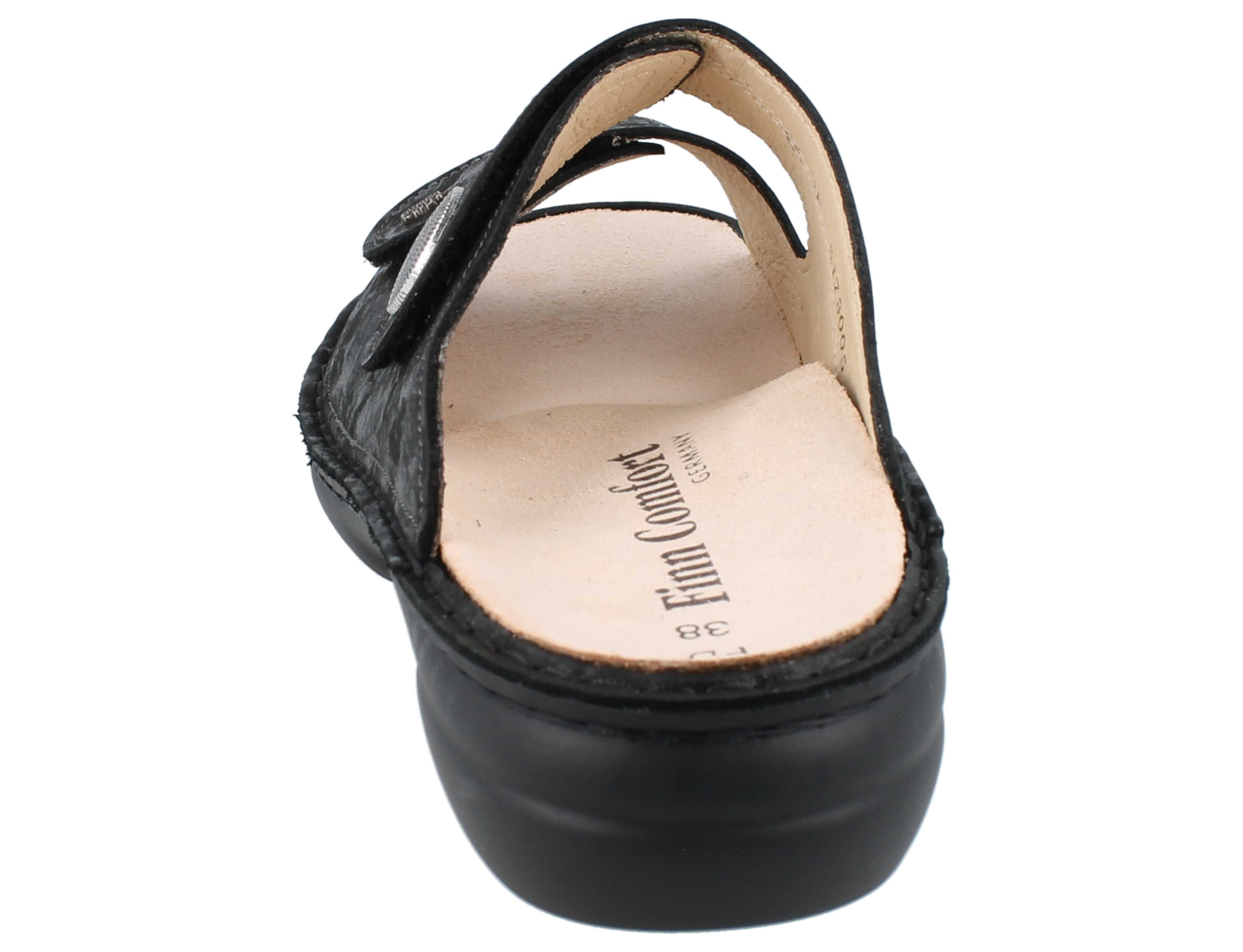 Finn Comfort FINN COMFORT Sansibar Damen Pantolette schwarz nero Nubukleder - Pantolette Wechselfußbett