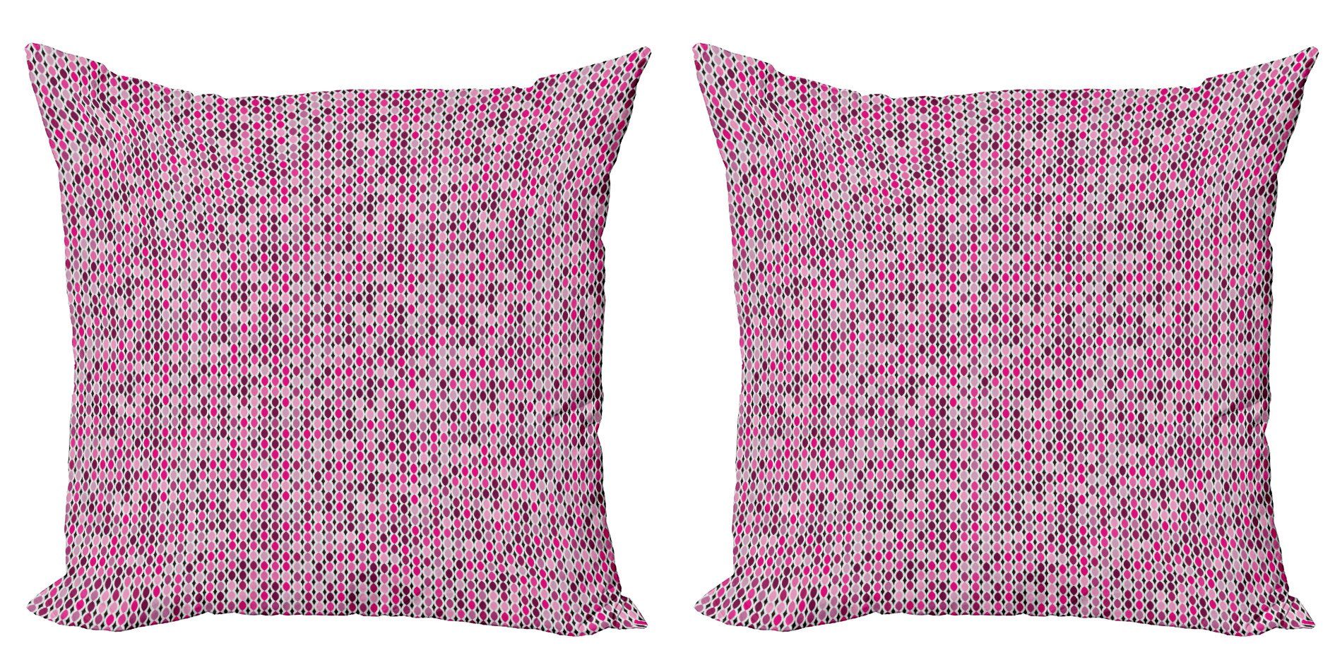 (2 Connected Doppelseitiger Abstrakt Digitaldruck, Stück), Accent Kissenbezüge Abakuhaus Oval Modern Pattern
