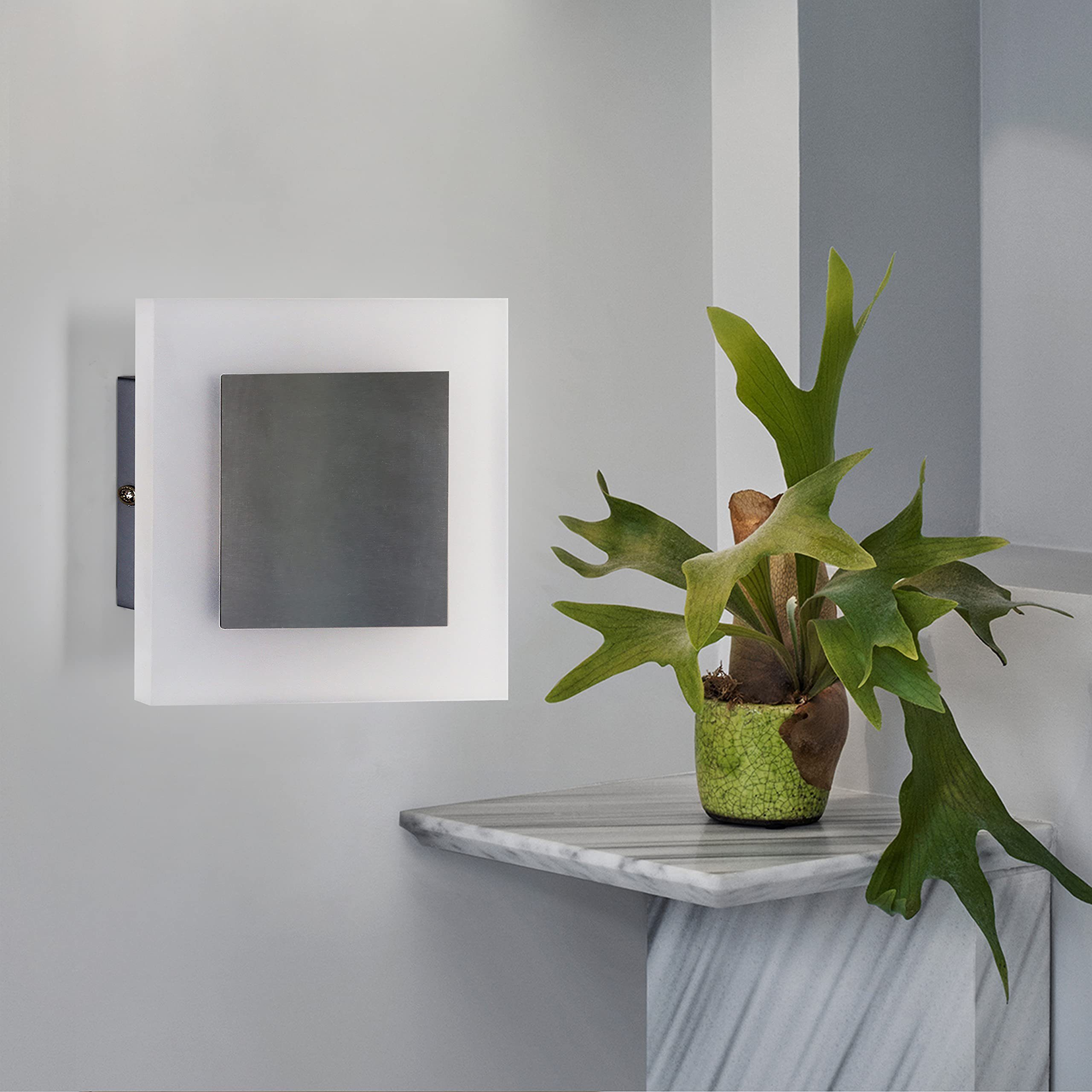 ZMH LED Beleuchtung, Wandleuchte integriert Quadrat innen LED Wandleuchte fest Wand modern Flur
