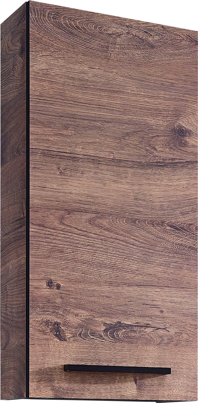 Saphir Hängeschrank Quickset 374 Wand-Badschrank, 1 Tür, 2 Einlegeböden, inkl. Türdämpfer Badezimmer-Hängeschrank, 30 cm breit, Eiche Ribbeck quer Nachbildung