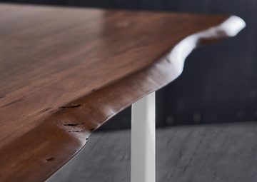 SAM® Baumkantentisch Augusta, massives Akazienholz, mit Baumkante und Metallgestell in U-Form