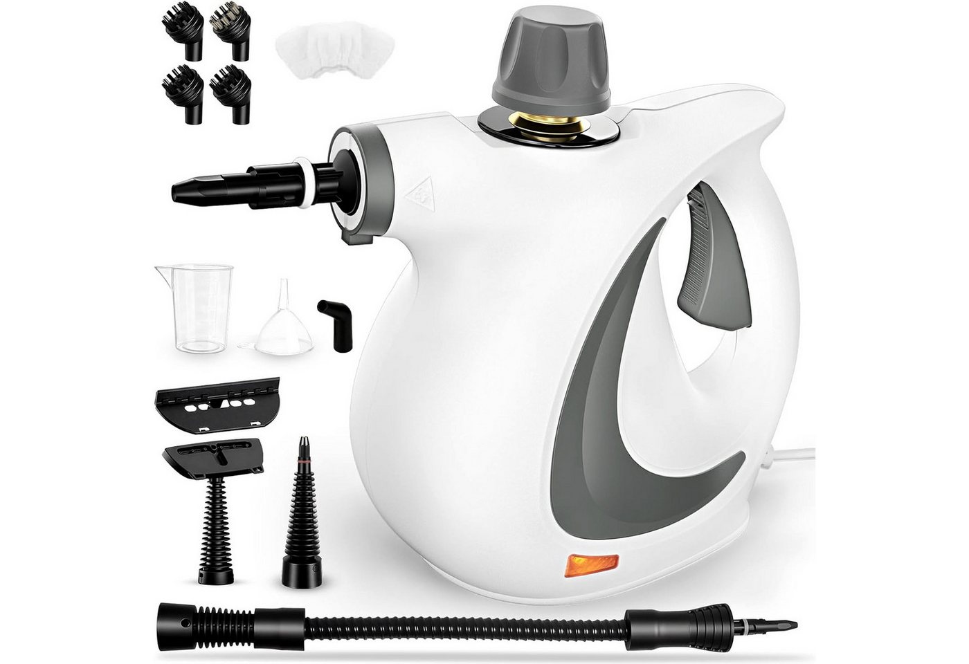 AKKEE Dampfreiniger Handdampfreiniger für das Haus Mehrzweck mit 12-teiligem Zubehör, 1050 W, Dampfreiniger für Böden, Küche, Fenster, Badezimmer und Auto