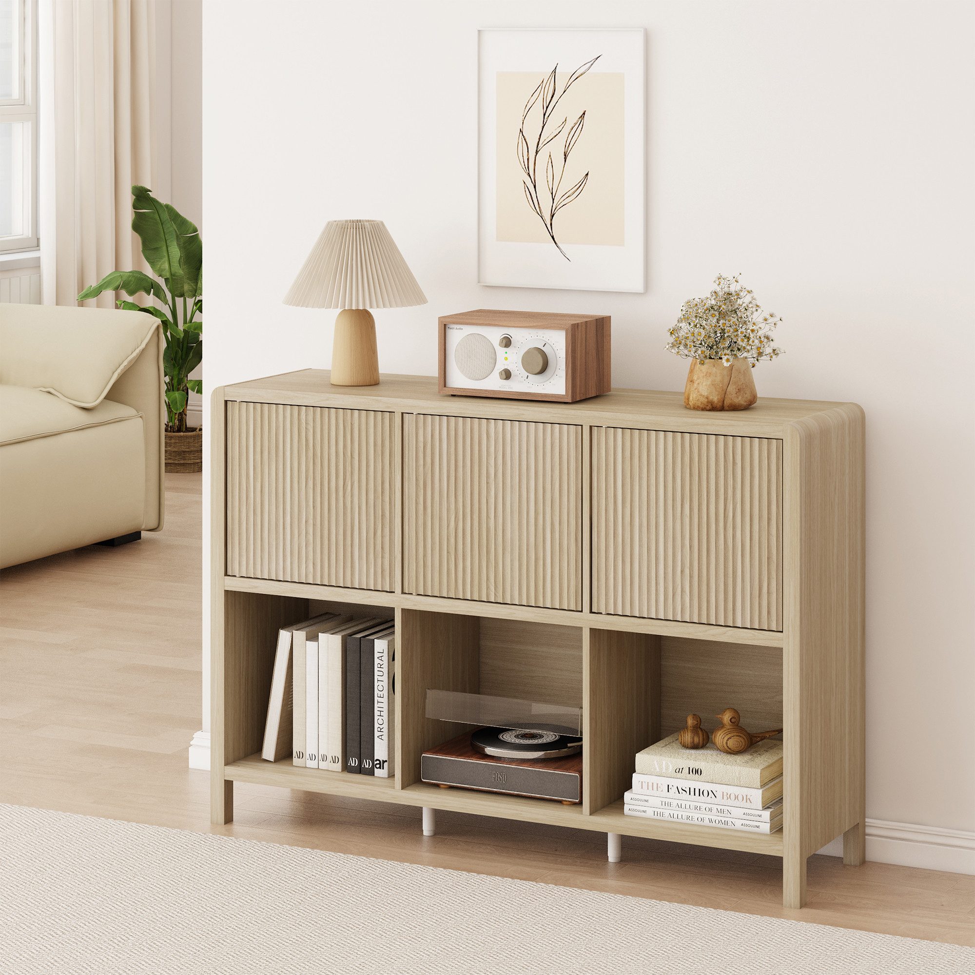 en.casa Sideboard, »Lukkodso« mit 3 Türen, günstig online kaufen