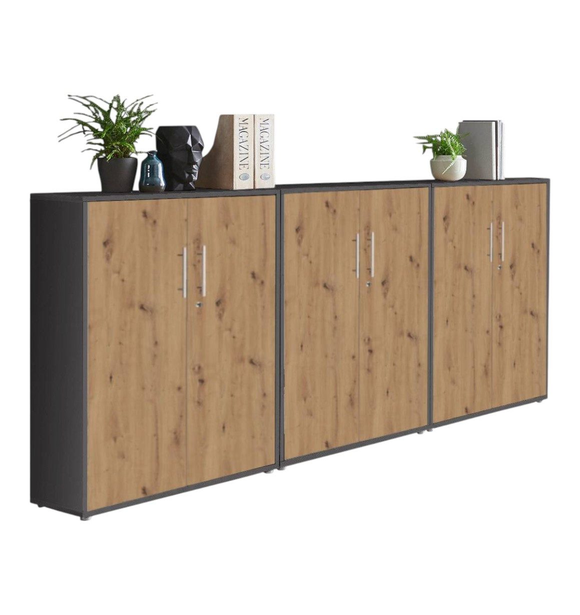 moebel-dich-auf Aktenschrank OFFICE EDITION (Set 9, Büroschrank abschließbar mit Metallgriffen) Made in Germany