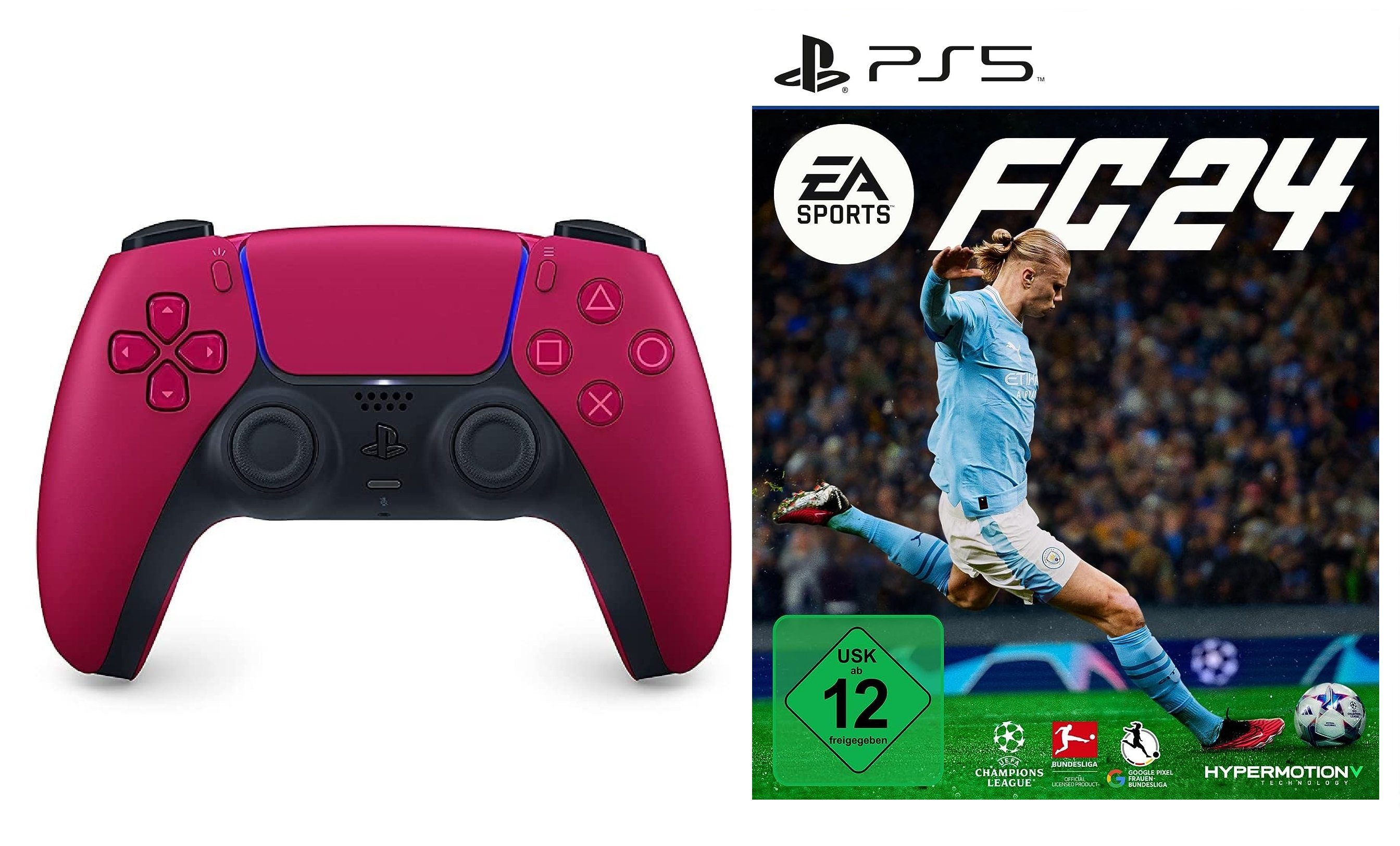 Playstation PS5 Controller + FC 24 (FIFA 24) Bundle DualSense Wireless-Controller (Set)