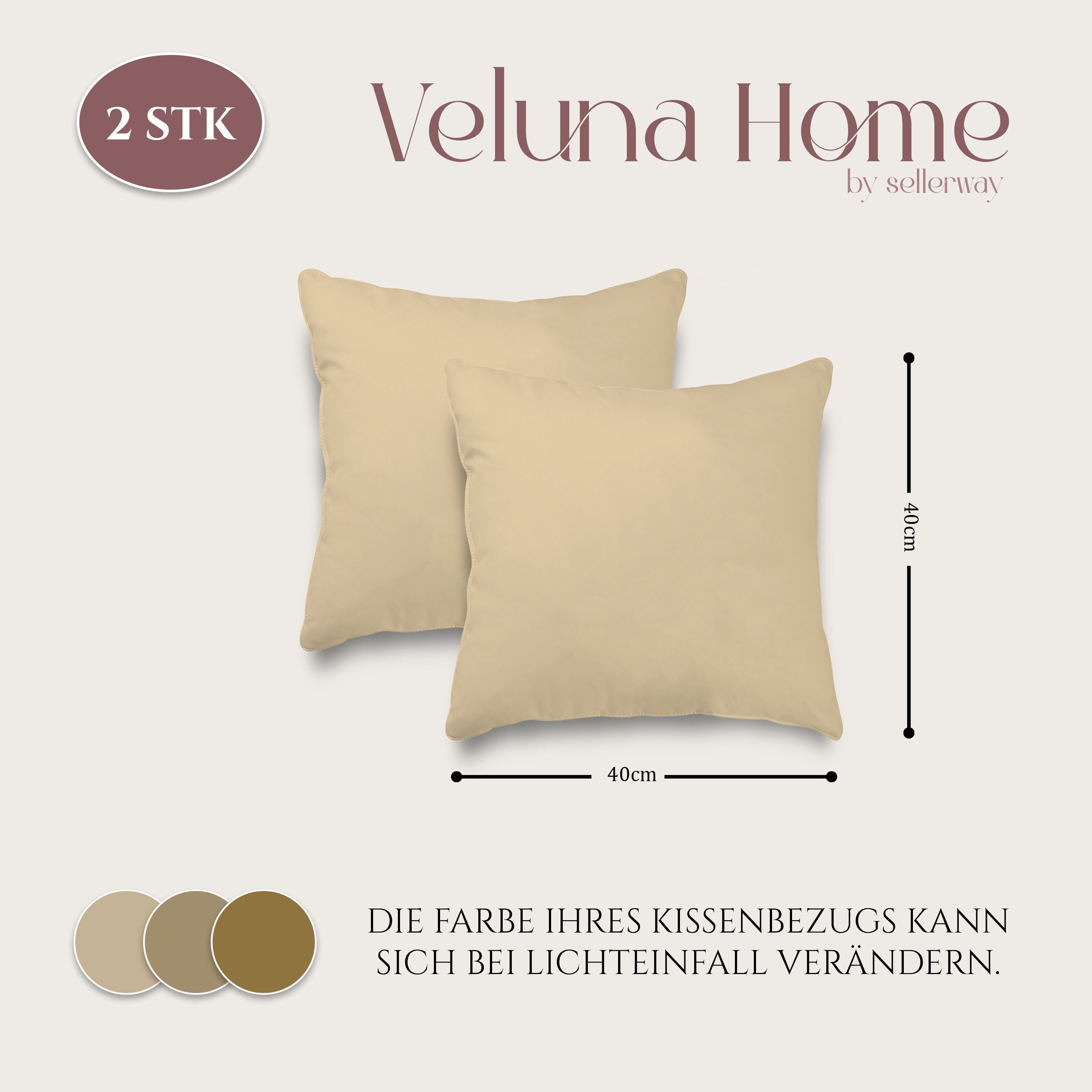 Veluna Home Kissenbezüge 100% Baumwolle(2er-Set) Renforcé Kissenbezug mit R günstig online kaufen