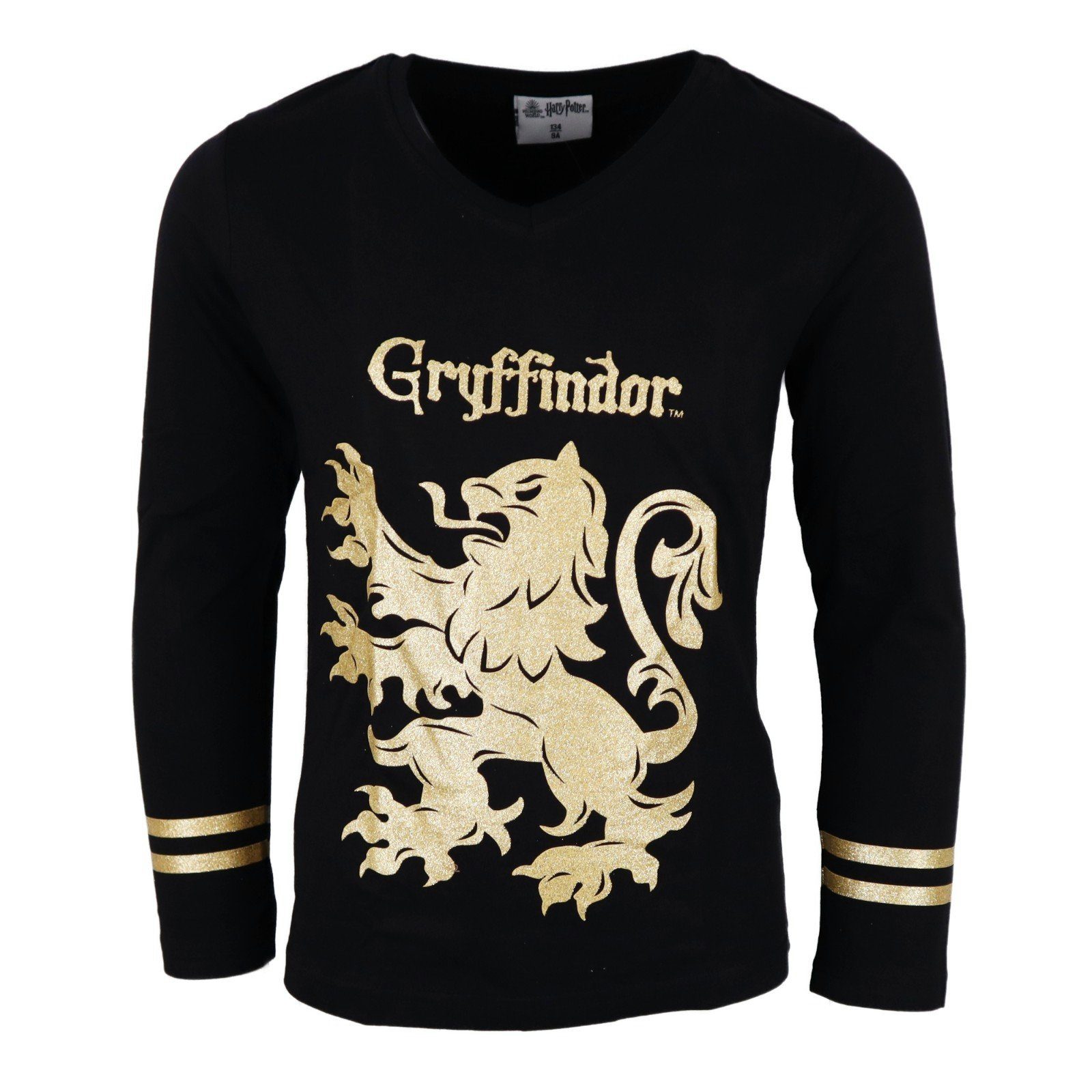 Harry Potter Langarmshirt Harry Potter bis Shirt Gryffindor Gold Kinder Baumwolle 134 Gr. Jugend 164, 100