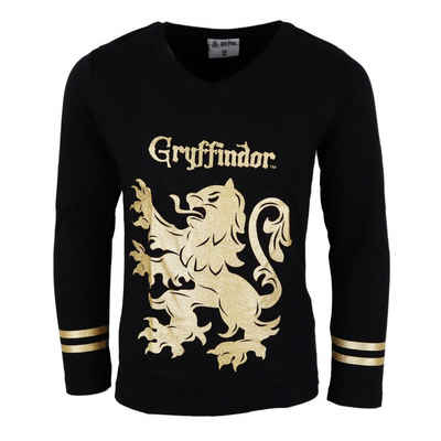 Harry Potter Langarmshirt »Harry Potter Gryffindor Gold Kinder Jugend Shirt« Gr. 134 bis 164, 100% Baumwolle