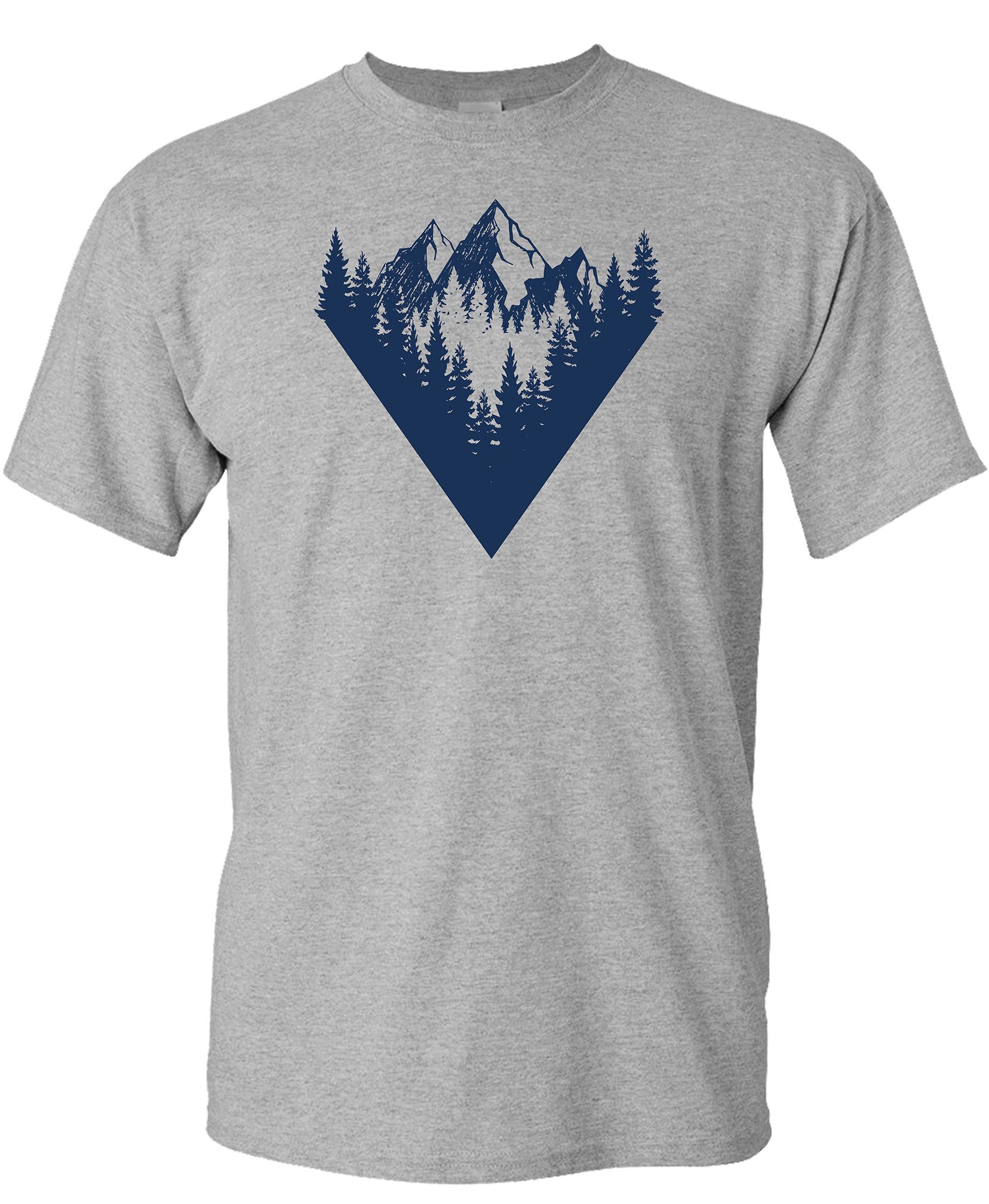 Print-Shirt Wander T-Shirt: "Waldgipfel" - Kletter T-Shirt für Wanderfreunde