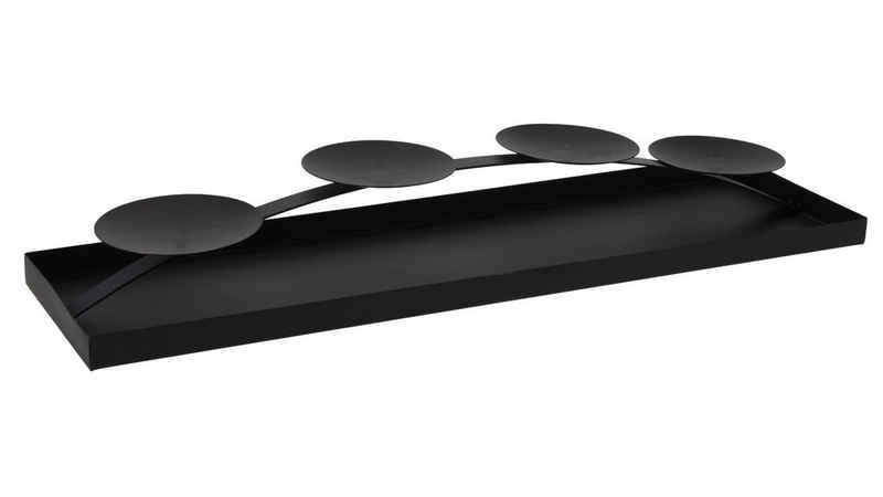 Spetebo Tischkerzenhalter Metall Kerzenhalter XXL in schwarz - 58 cm